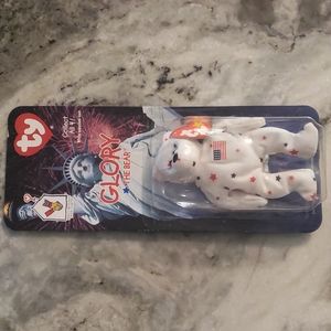 Glory the Bear ty Beanie Baby. Vintage. New in pkg.